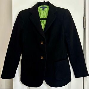 Women’s Land’s End Brushed Wool Black Blazer